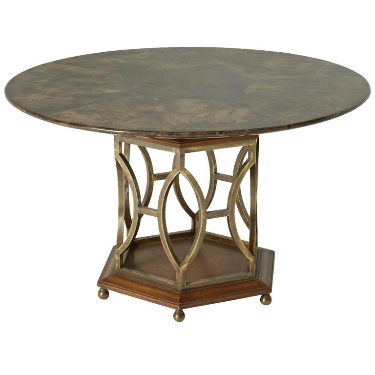 Lacquered Goatskin Dining Table or Game Table at 1stdibs