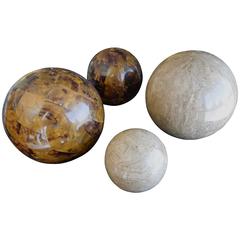 Set of Four Maitland Smith Tessellated Stone Spheres 10