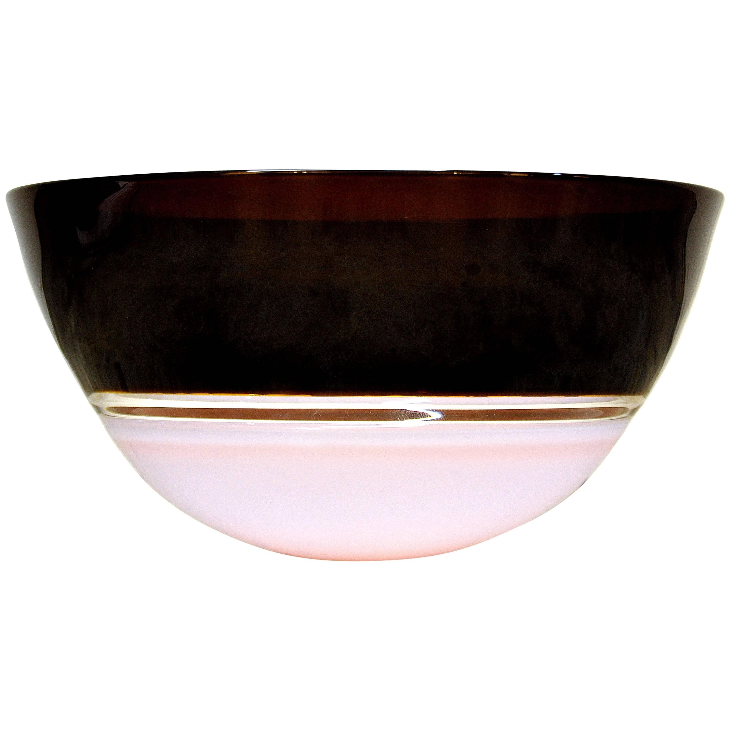 Sonja Blomdahl Incalmo Art Glass Bowl, USA, circa 1983