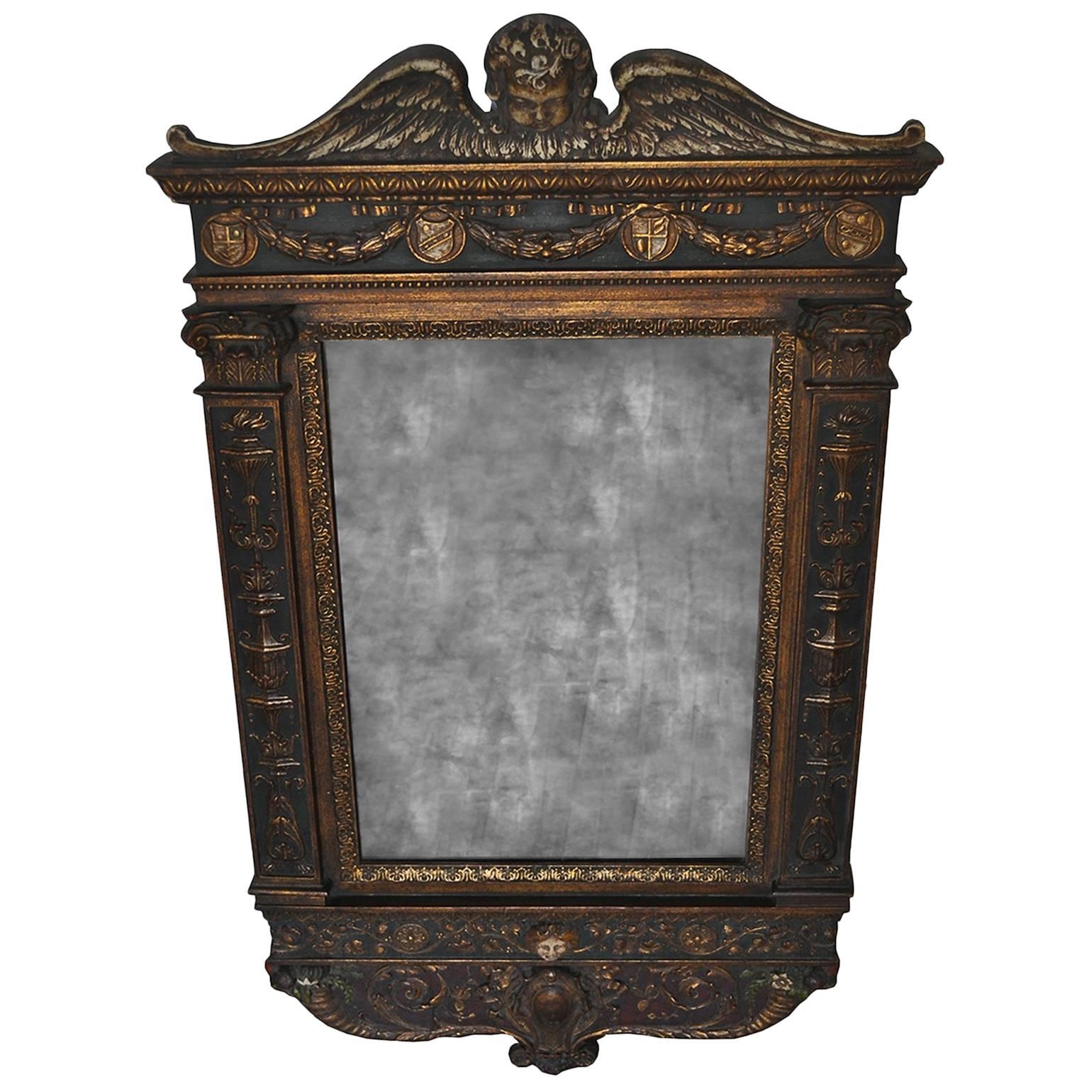 Early 20th Century Wood Carved Mirror