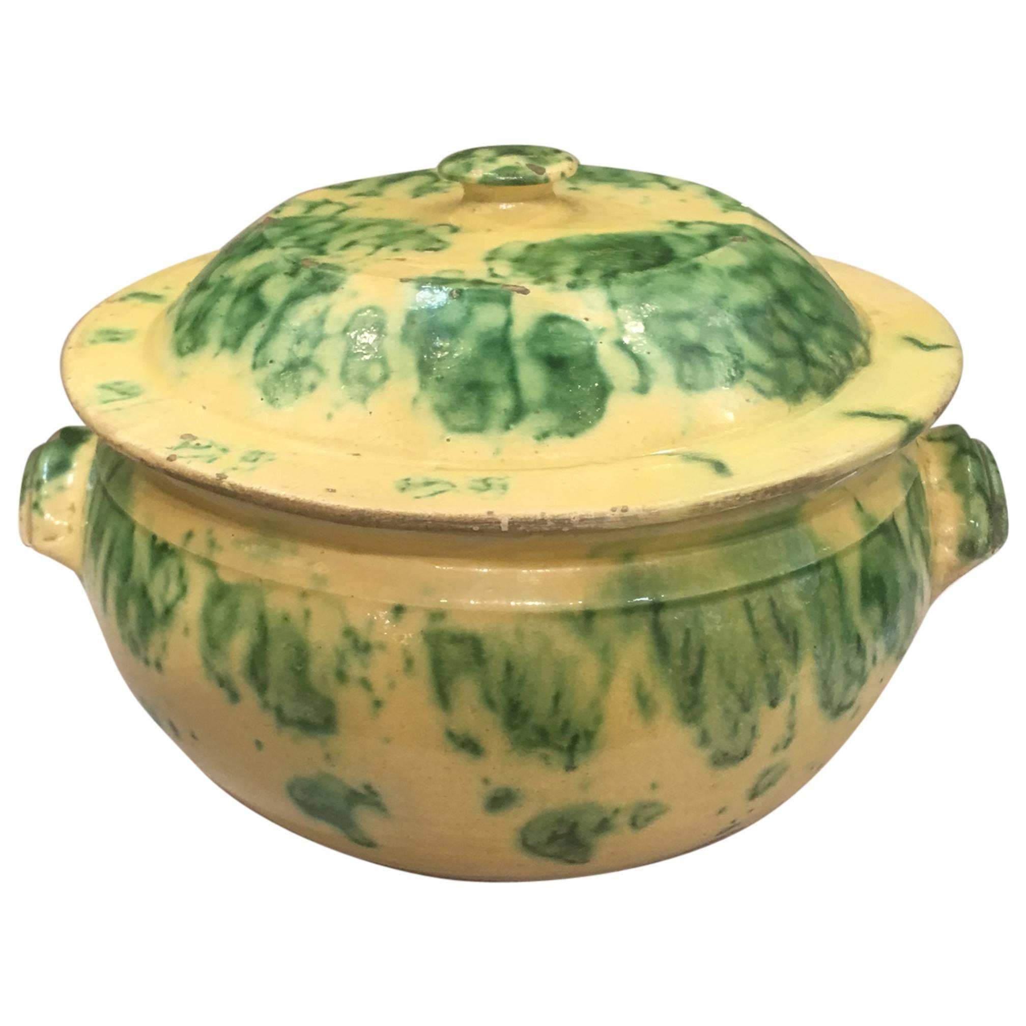 19th Century French Pottery Tureen For Sale