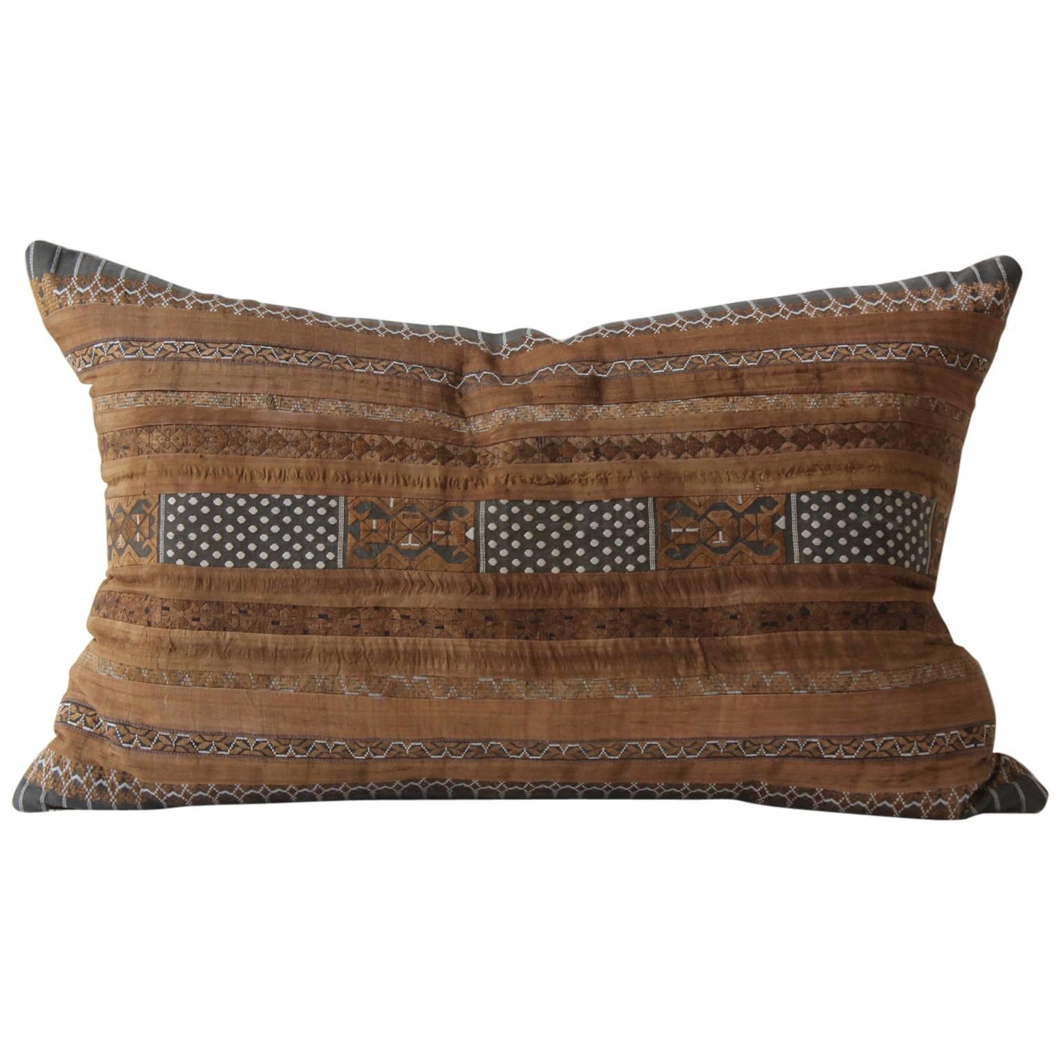 Bronze Stripe Huang Ping Textile Cushion