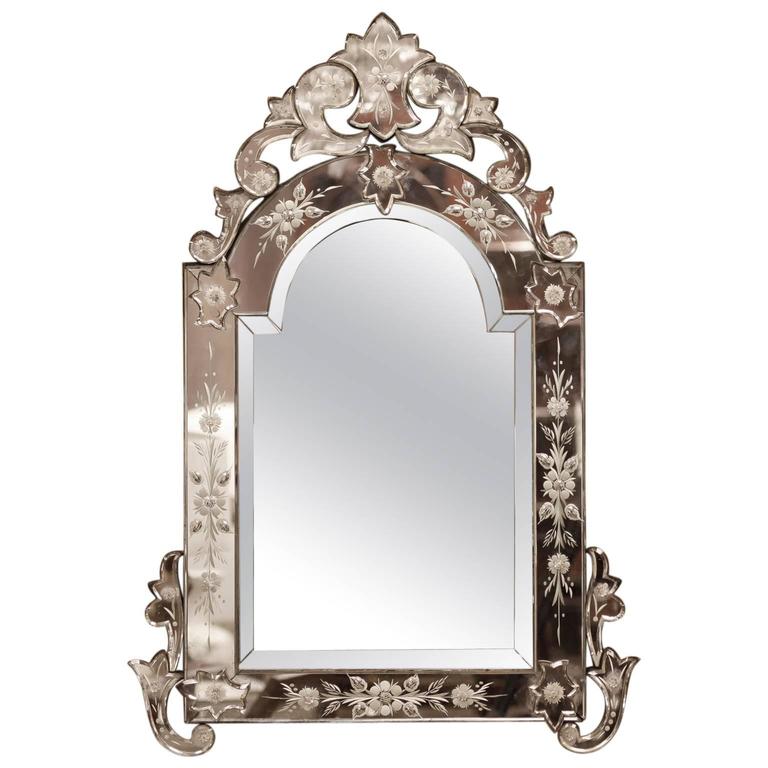 Medium Size Mirror with Crest at 1stDibs