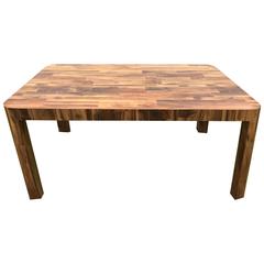 Vintage 1970s Custom-Made Patchwork Parsons Table or Desk