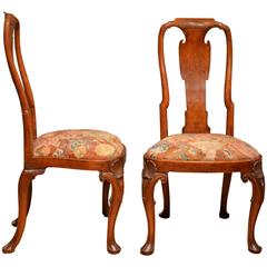 Pair of 18th Century Walnut Side Chairs