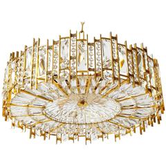 Palwa Chandelier, Gilt Brass and Crystal Glass 3