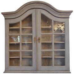 Grey Painted Glass Cabinet Gustavian Style, 1780s