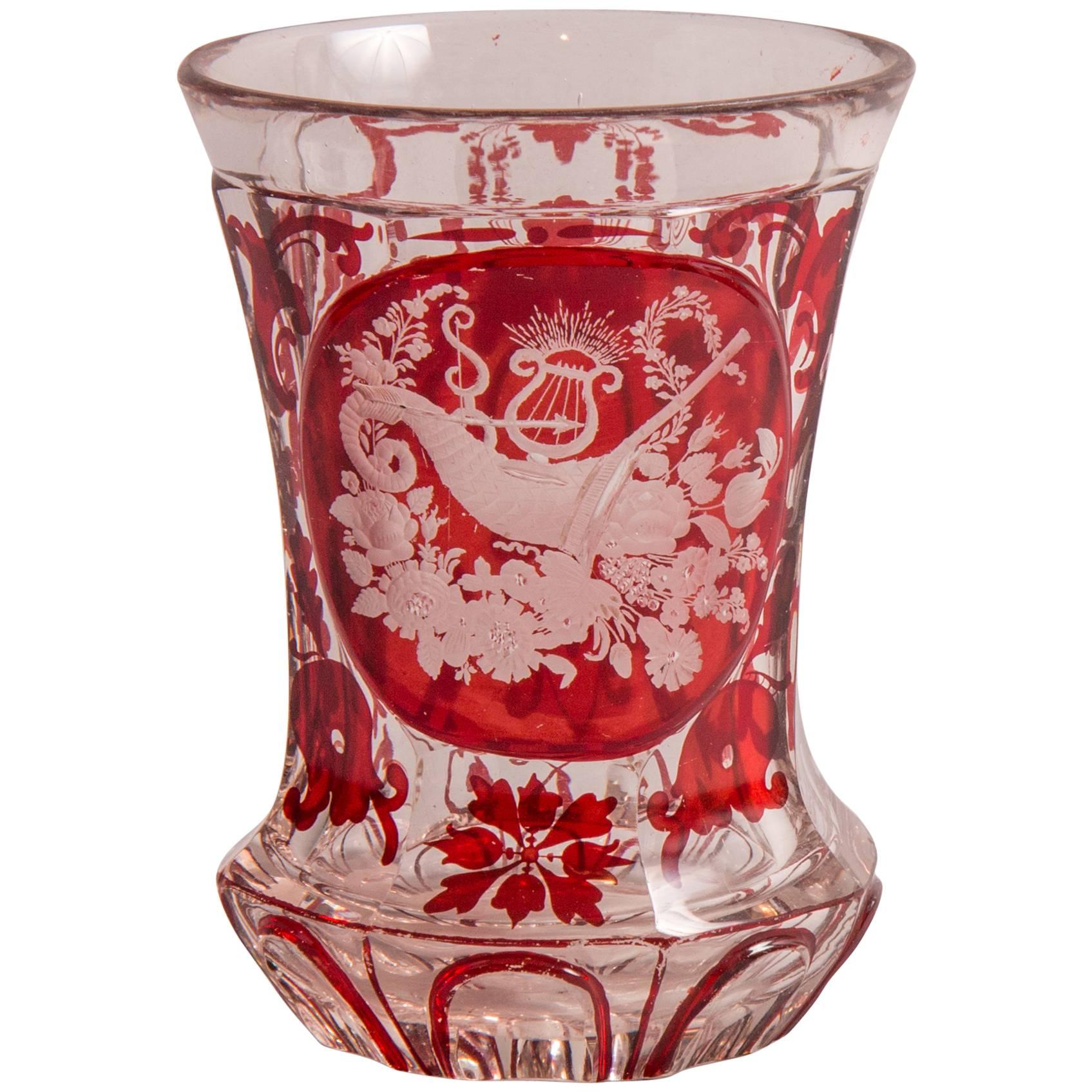 Biedermeier Glass Goblet For Sale