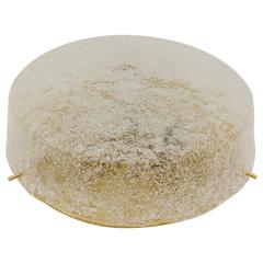 Hillebrand Ice Glass Flush Mount with Brass Hardware (Two Available)