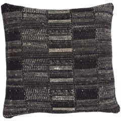 Indian Handwoven Pillow in Black and Ivory 10