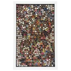 Vintage One of Kind Recycled Pigment Tin Abstract Painting