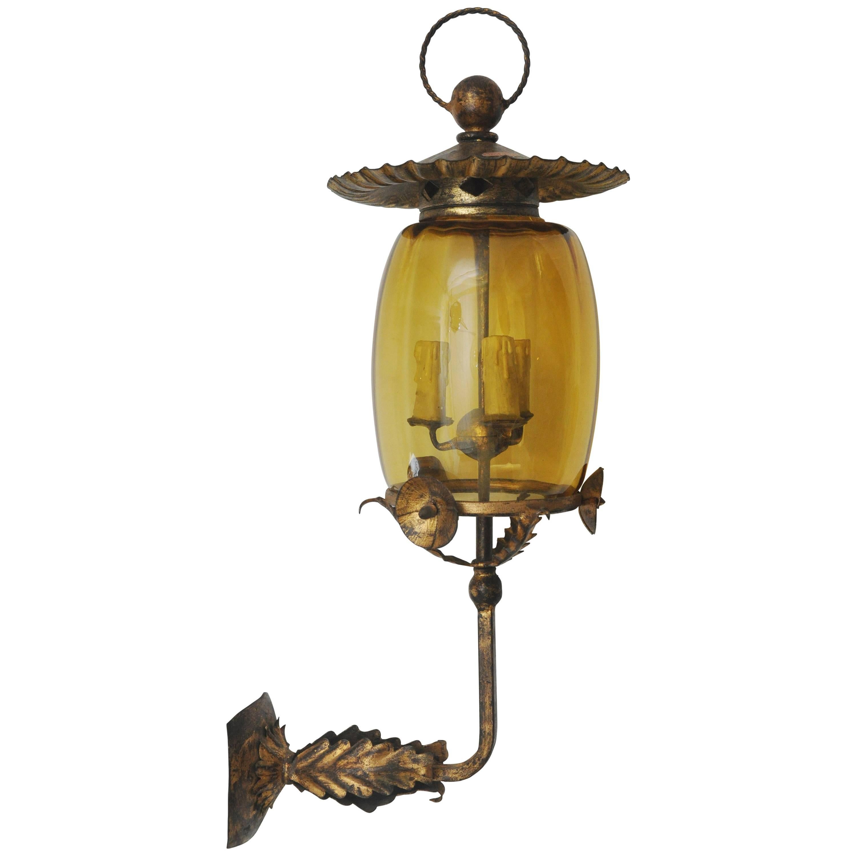 Asian Style Gilt Metal Single Sconce