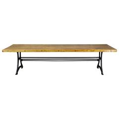 1920 10-foot Long Maple Industrial-Style Dining Table