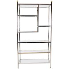 Vintage Polished Chrome and Glass Etagere 12