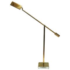 Retro Frederick Cooper Golden Brass Pharmacy Style Floor Lamp