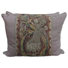 Pair of 18th Century Tapestry Pillows by Melissa Levinson