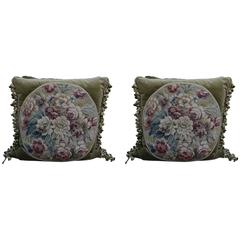 Pair of 19th Century French Aubusson Pillows 3