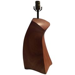 Signed Craft Wood Table Lamp by American Artist Woodworker Eric Sprenger
