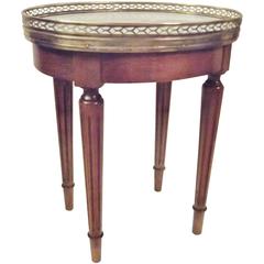 Louis XVI Style Marble, Brass and Fruitwood Drinks Table