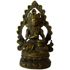 Small Bronze Nepalese Buddha Early 20th Century