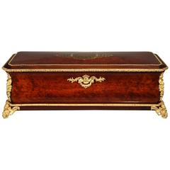 Music Box in Burr Veneer and Gilt Bronze