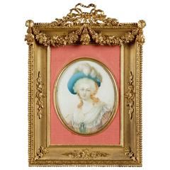 Antique 19th Century Gilt and Chiseled Bronze Frame for Miniature