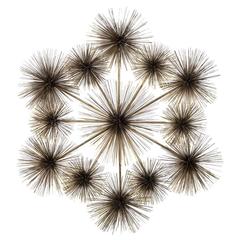 Large Pom Pom Starburst Metal Wall Sculpture by Curtis Jere