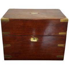 19th Century Regency Brass-Inlaid Mahogany Cellarette / Bottle Holder