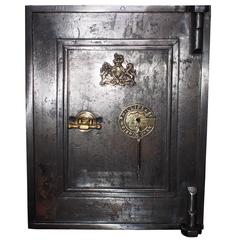 Antique English Steel and Brass Safe by Phillips and Son, circa 1900