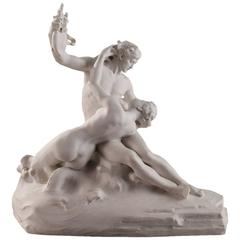 "Le Poète et La Sirène" by Emmanuel Hannaux, Sèvres Biscuit Porcelain