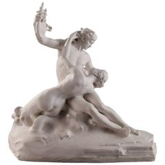 Antique "Le Poète et La Sirène" by Emmanuel Hannaux, Sèvres Biscuit Porcelain