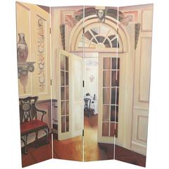 Trompe-l'oeil Four-Panel Folding Screen