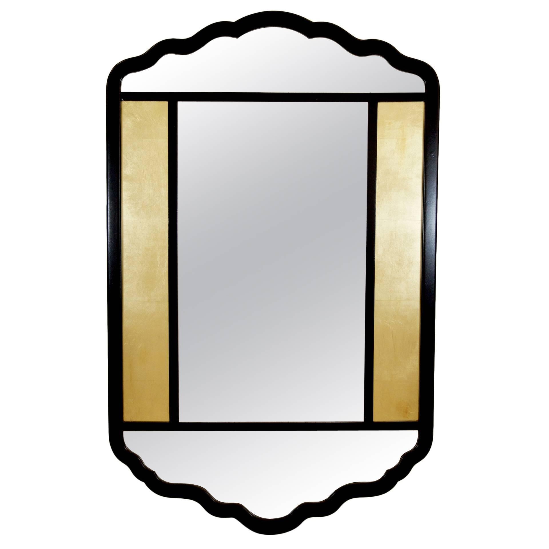 Ebonized Mirror with Églomisé Panels