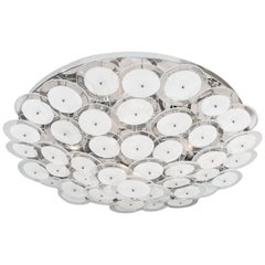 Luz empotrada de disco de cristal de Murano blanco personalizada