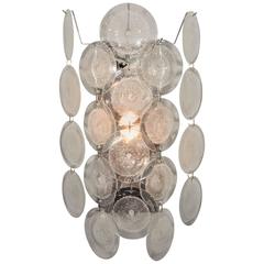Pair of Large Murano Glass Disc Sconce 6