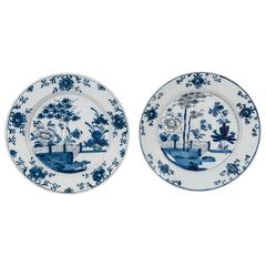 Pair of Blue and White Dutch Delft Chargers