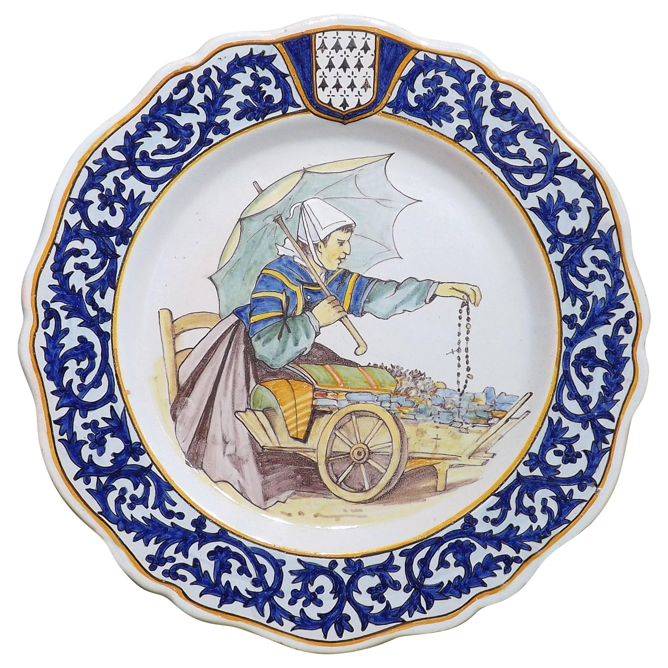 Early 1900s Decor Riche Quimper Plate