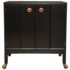 Mahogany Locking Bar Cabinet by Edward Wormley