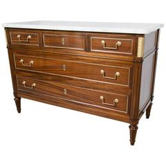 Directoire Marble Top Commode with Bronze Mounts Attributed to Maison Jansen
