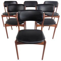 Set of Mid-Century Eric Buck Dining Chairs, Vintage Danish Teak