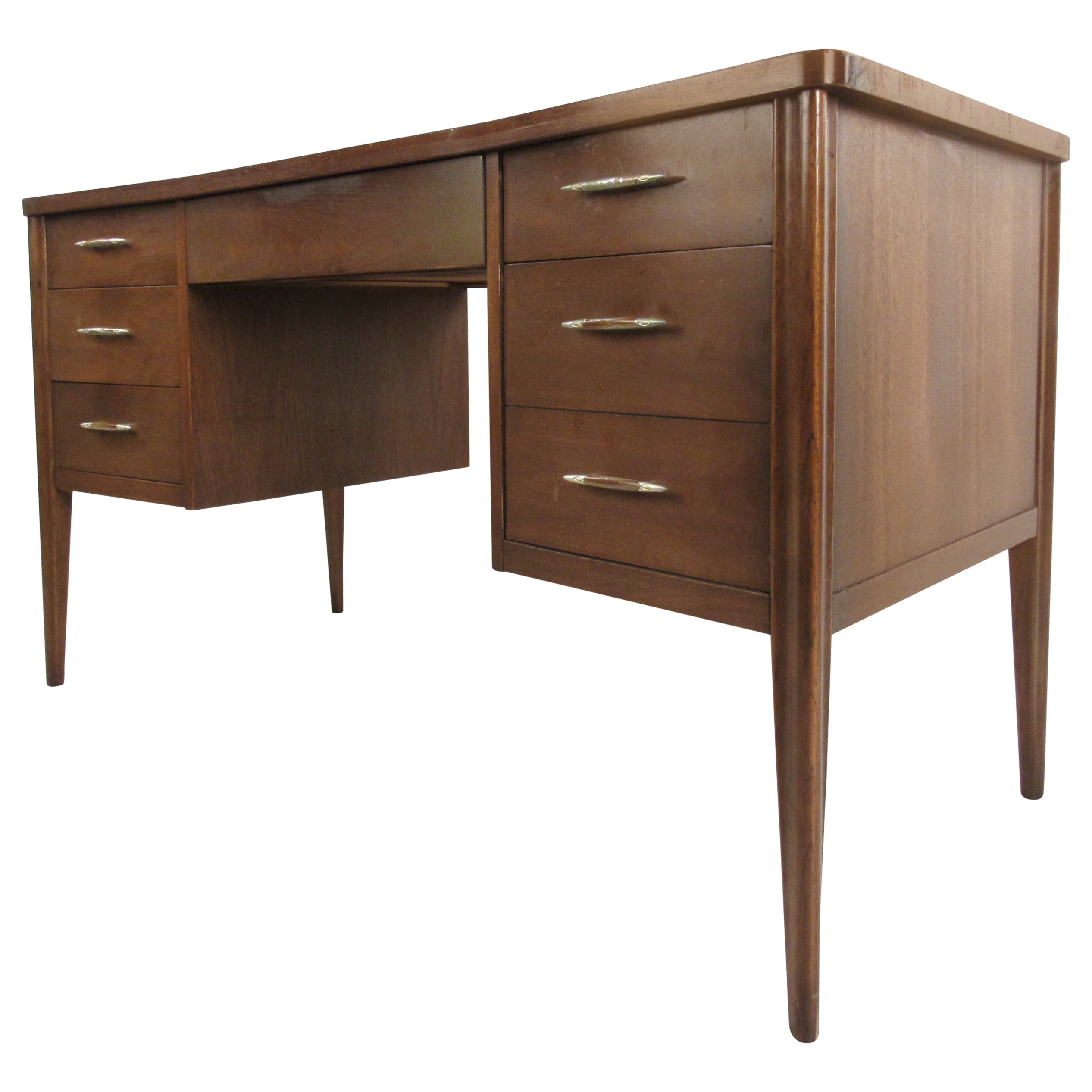 Kittinger SemiCircular Dropleaf Walnut Desk at 1stDibs