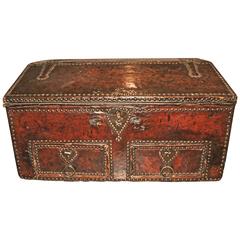 19th Century Leather and Grommet Mail Box 9