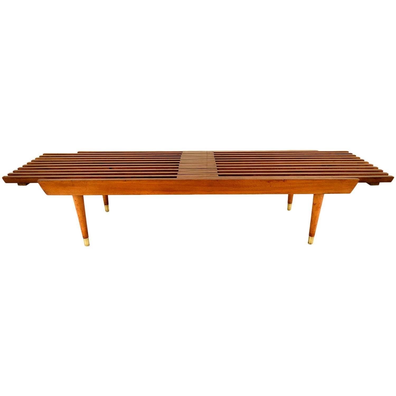 Mid-Century Danish Modern Slatted Bench