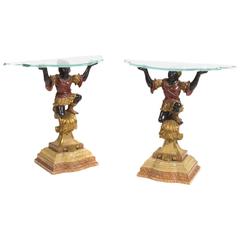 Pair of Venetian Rococo Style Poly-Chromed Figural Consoles 3