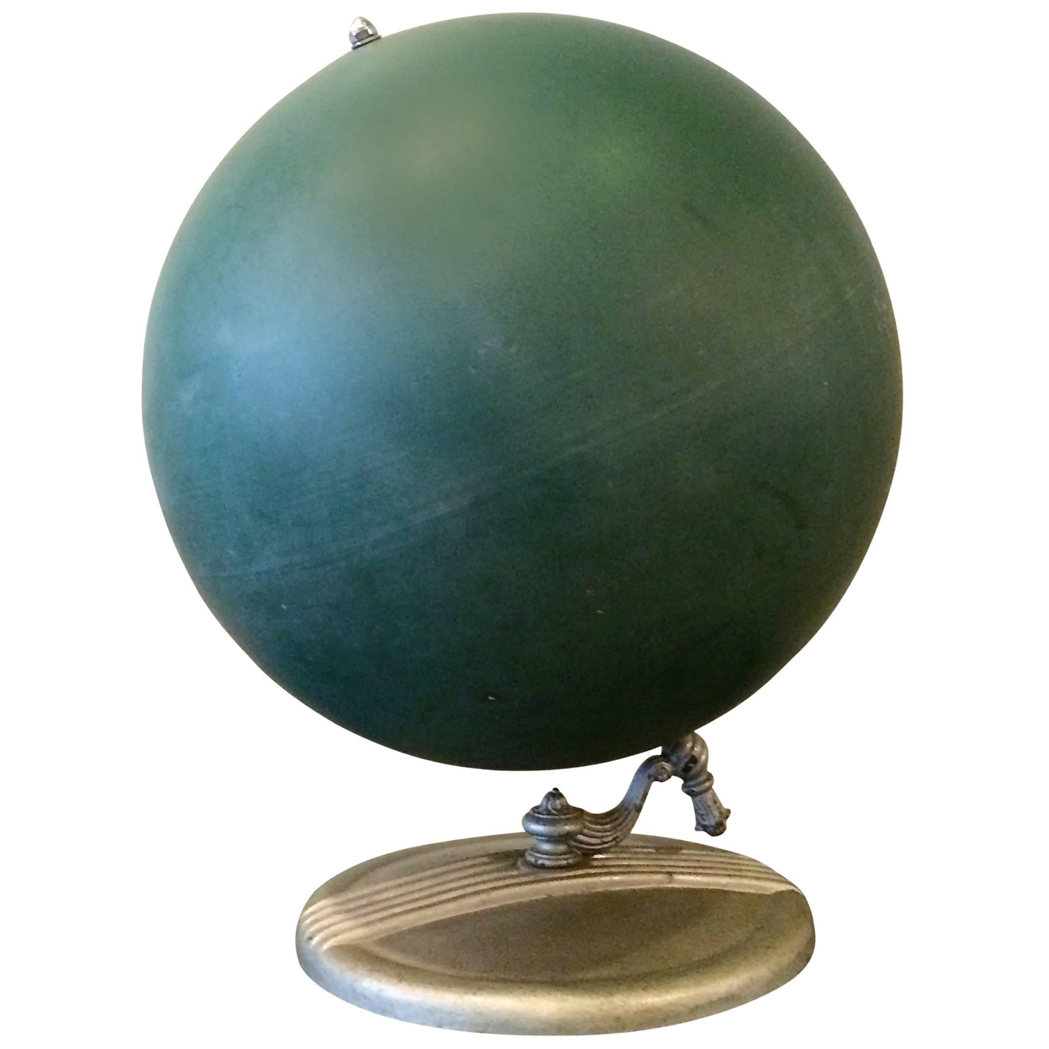 Unusual 1940s Composite and Zinc Tabletop Chalk Globe