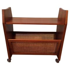 Retro Danish Modern Teak Magazine Rack Side Table