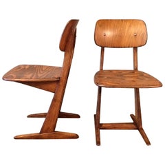 Vintage Pair of Mid-Century Modern Cantilever Children's Chairs By Casala