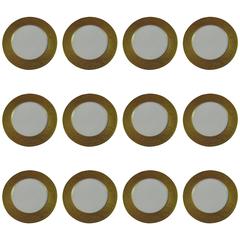 Bavarian Gold Rimmed Dinner Plates Set of 12