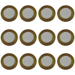 Bavarian Gold Rimmed Dinner Plates Set of 12