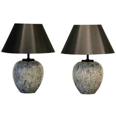 Matching Pair of Mid-Century Ceramic Table Lamps for Pander, Holland 9